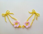 CROCHET BAREFOOT SANDALS - Yellow and Pink - Baby/Toddler