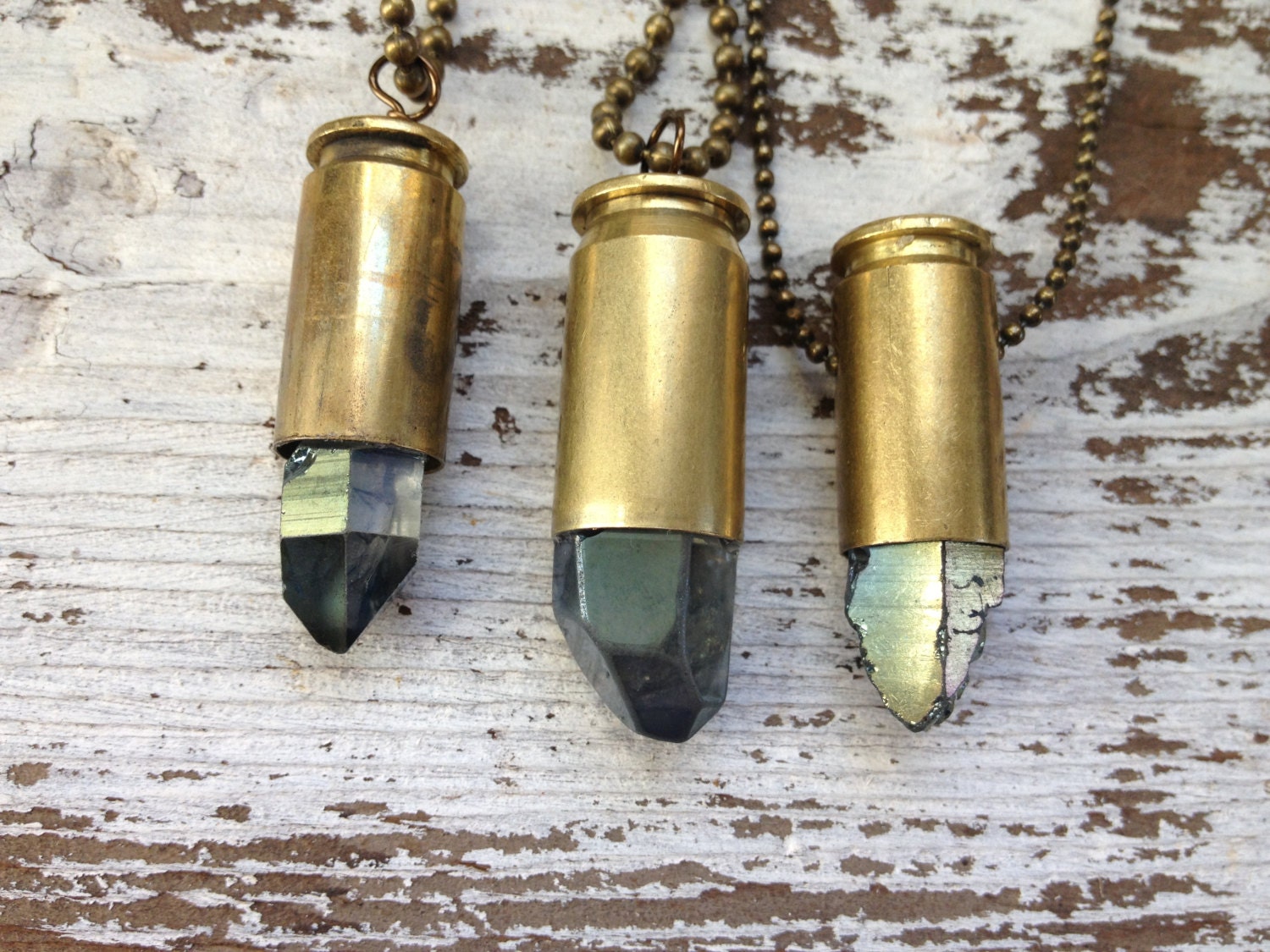 MINT/ Crystal Bullet Layering Necklace - Raw Golden Green Aura Quartz Point Druzy Gemstone Statement Pendant, Unique, Gift