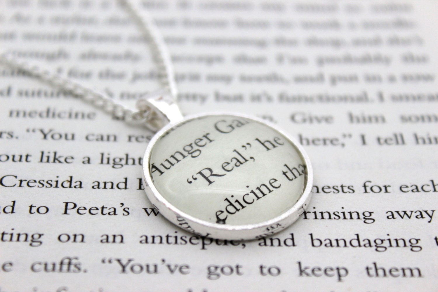 Hunger Games 'Real' Book Page Necklace