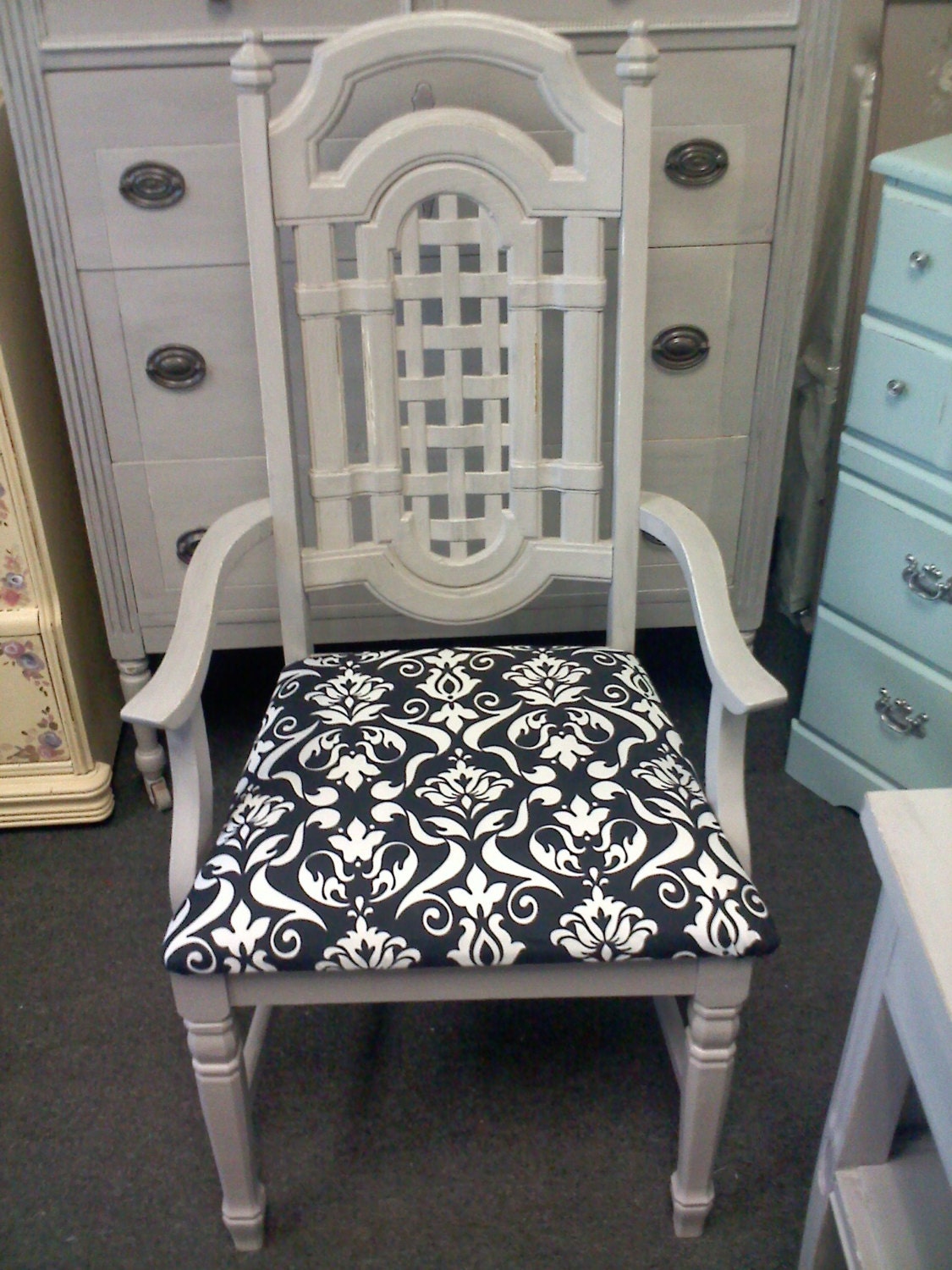 Vintage Painted & Distressed Arm chair Shabby Chic