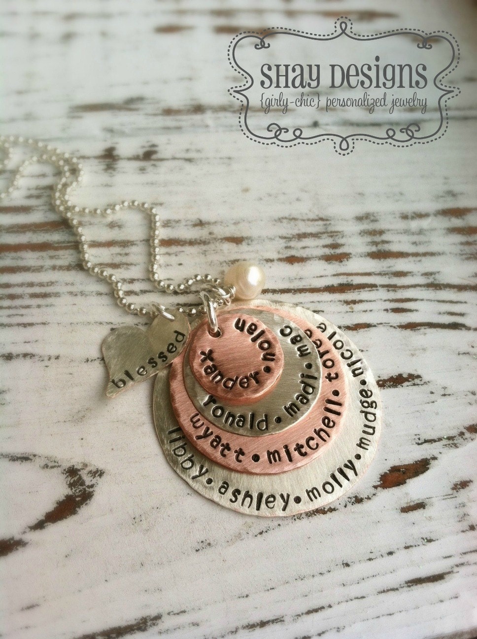 Personalized Grandmother or Mother Necklace - Large