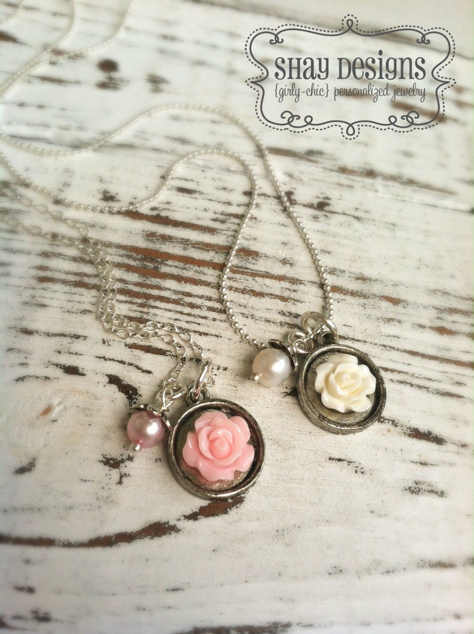 Vintage Mini Rose Charm Necklace