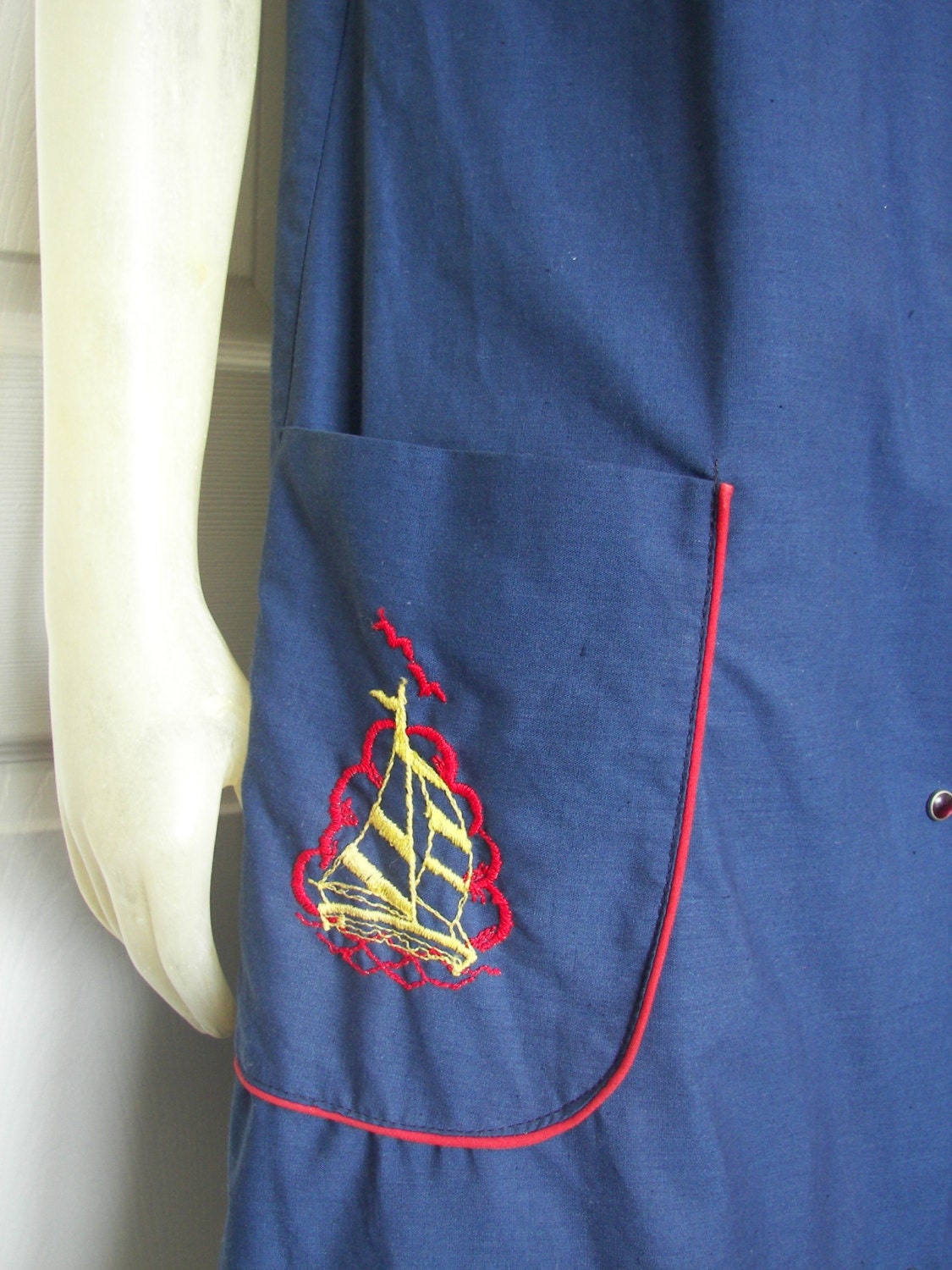 Sailor House Coat - Sailboat Embroidery - M/L