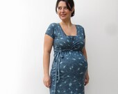 Stylish Maternity and Nursing Dress in Floral Printed Fabric, 2 in 1, Nursing Dress, Nursing Cover, Breastfeeding