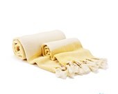 SALE 40% Assos Peshtemal, Turkish Bath Towel Set, Yellow