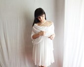 Silk chiffon bridal shawl - bridal veil ivory chiffon scarf wedding shrug bridal shawl silk scarf white scarf