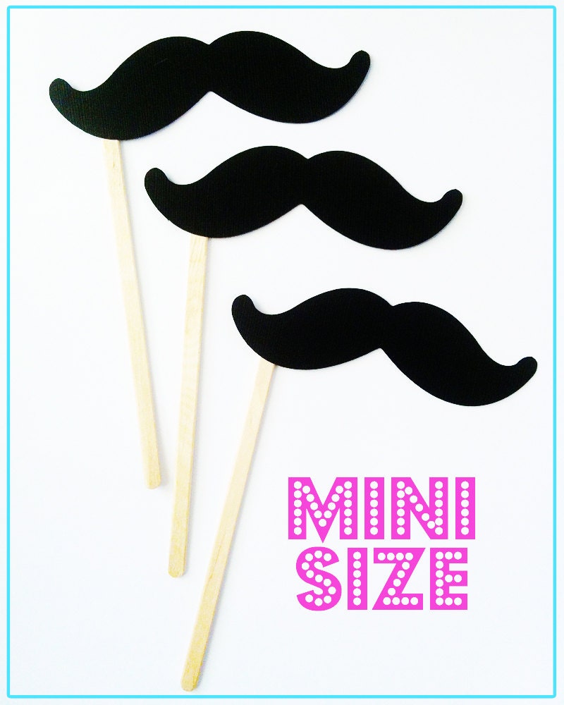 10 Kid Friendly Mustaches on a Stick - Photo Booth Props - Mini Mustache Party Favors - Little Man Party