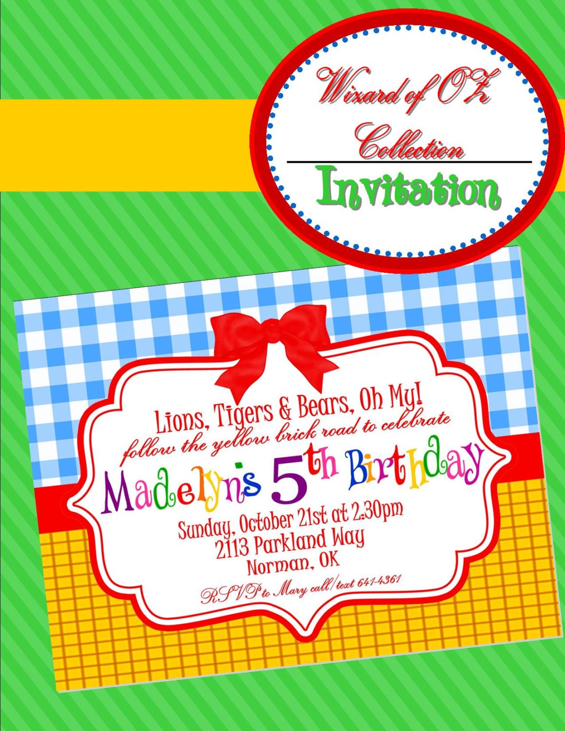 Wizard of Oz Invitation, Oz Party- Krown Kreations Il_170x135