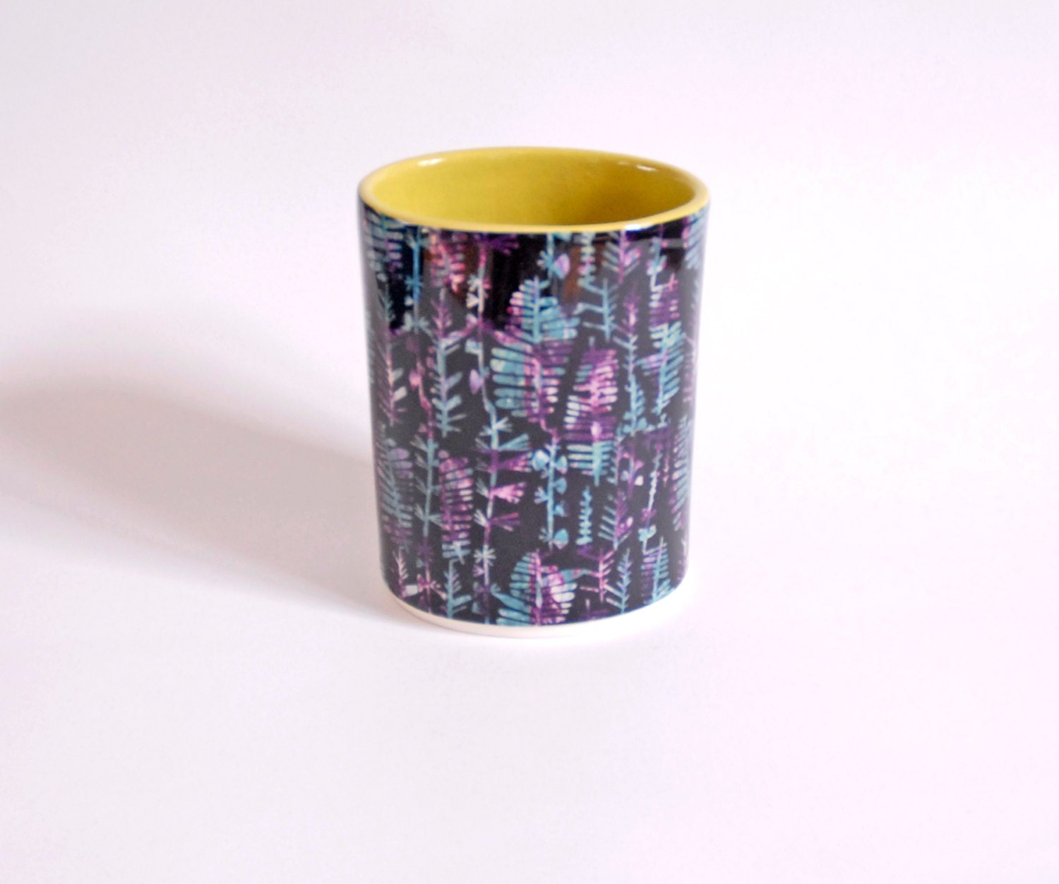 Mid Century Flower Pattern Design Vase  - hand made ceramic pottery