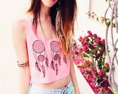 Flower of Life Dreamcatcher NEON Loose Crop Tank