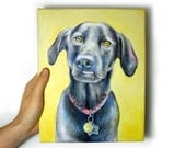 8"x10" acrylic Custom Pet portrait original acrylic painting colorful dog cat animal pet lover painting handmade wall art gift
