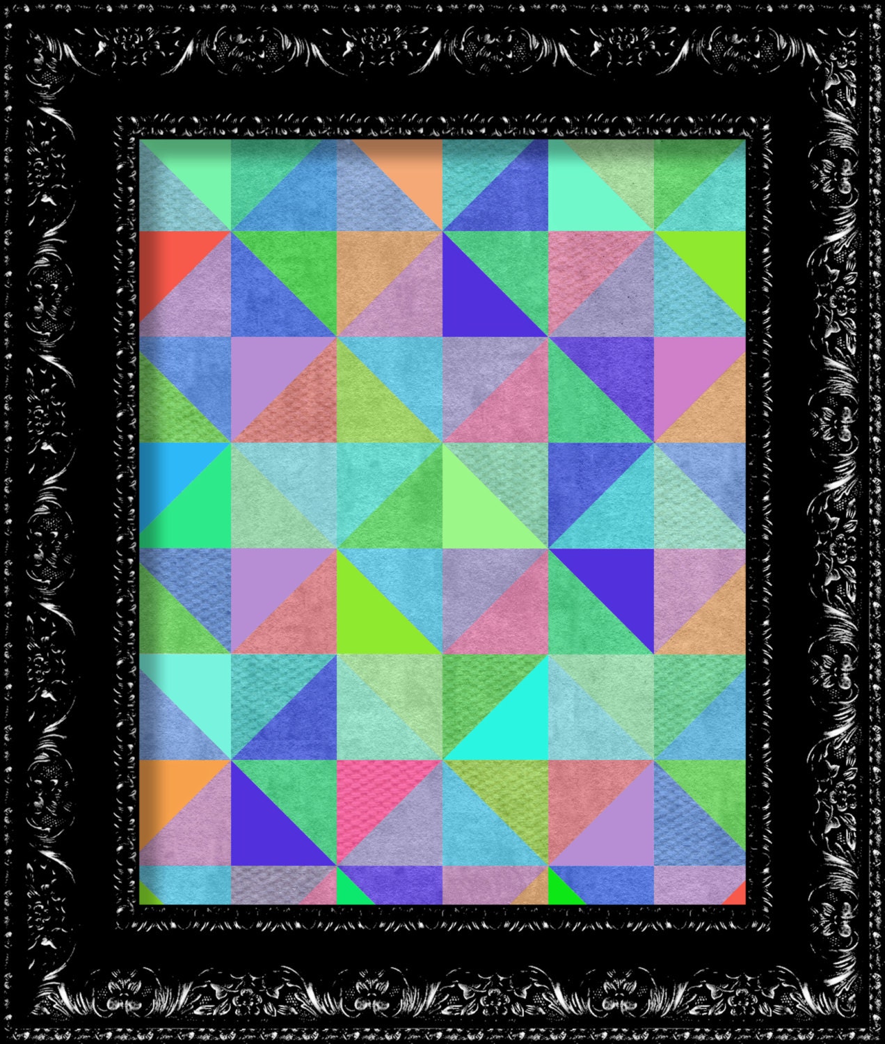 Geometric Pattern - Vintage Retro Geekery Inspired - Collage Art Print -  8x10 Art Print Poster