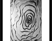 OOAK Original Contemporary Black and White Modern Abstract Ink&Wash Painting 16.5x23.4 "Whirlpool "