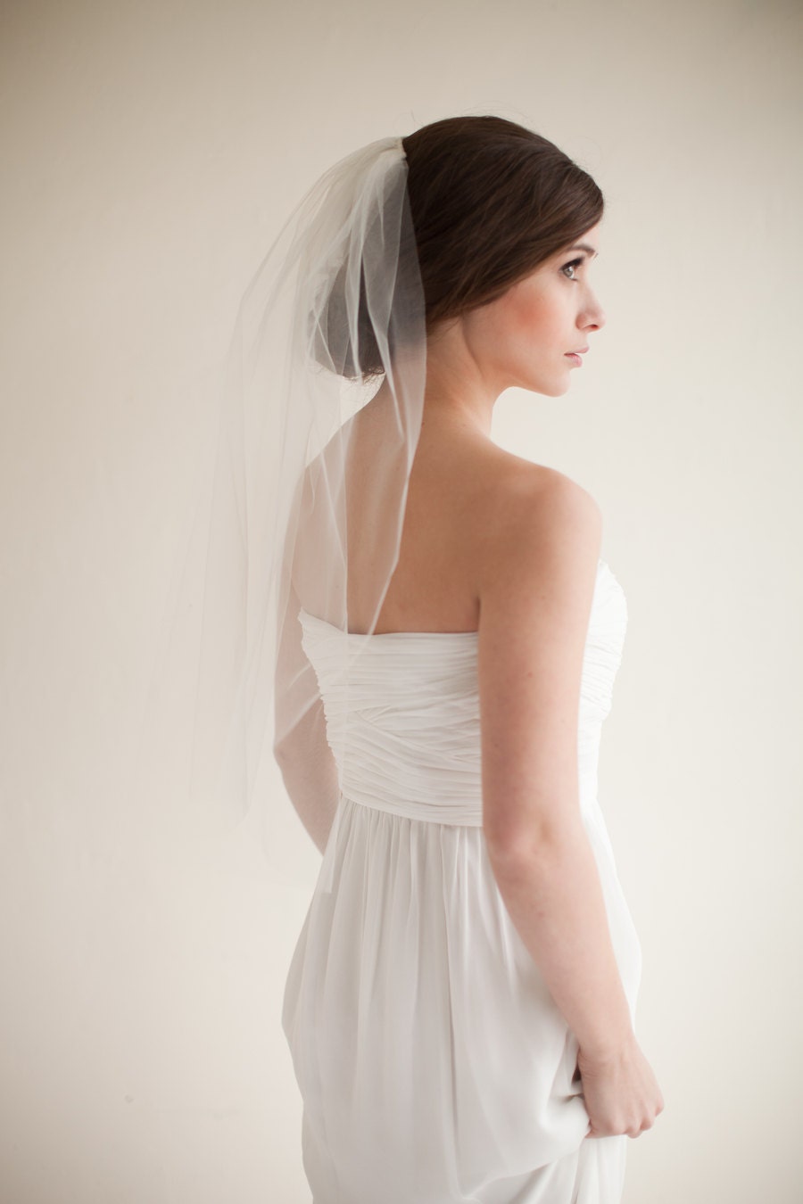 Elbow Length Tulle Veil, Bridal Veil - Hannah  MADE TO ORDER