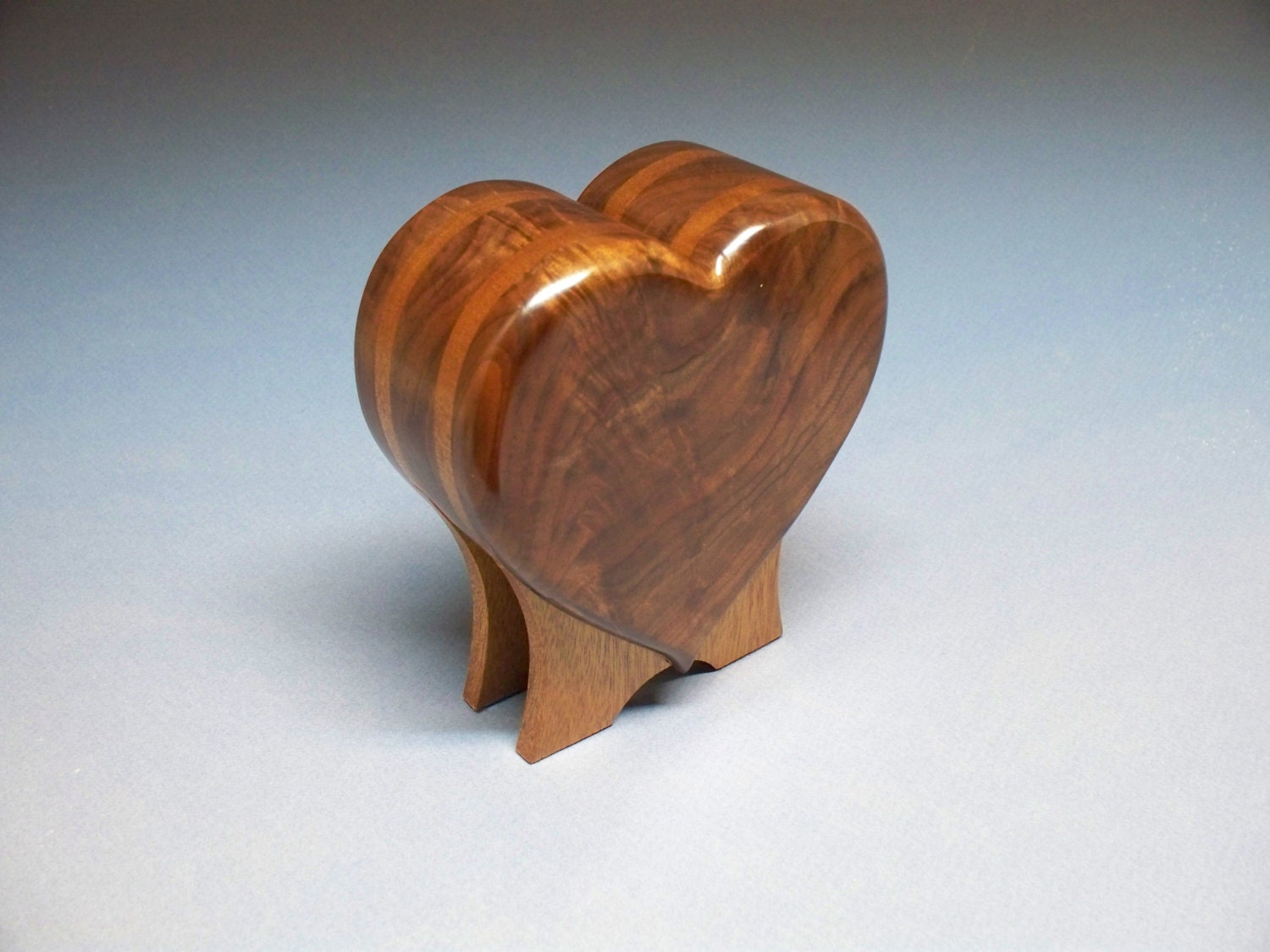 Pet Urn-Standing Heart-Figured Walnut