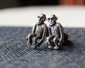 Sasquatch Monkey Cufflinks - Ape BigFoot Cuff Links - Wookie Orangutan Cufflink - Chimpanzee Gorilla Yeti - Furry Animal - Men's Gifts