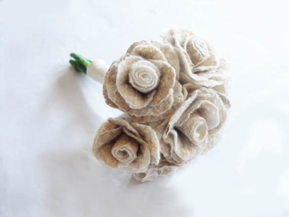 Bridal Bouquet Wedding Flowers Rose Flower Bouquet Unique Wedding Bouquet golden ivory handmade bride bouquet