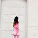 Spring Pink Chevron Print Jersey Knit Dress