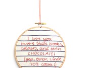 I Love You More Embroidery Hoop Art - Custom Gift