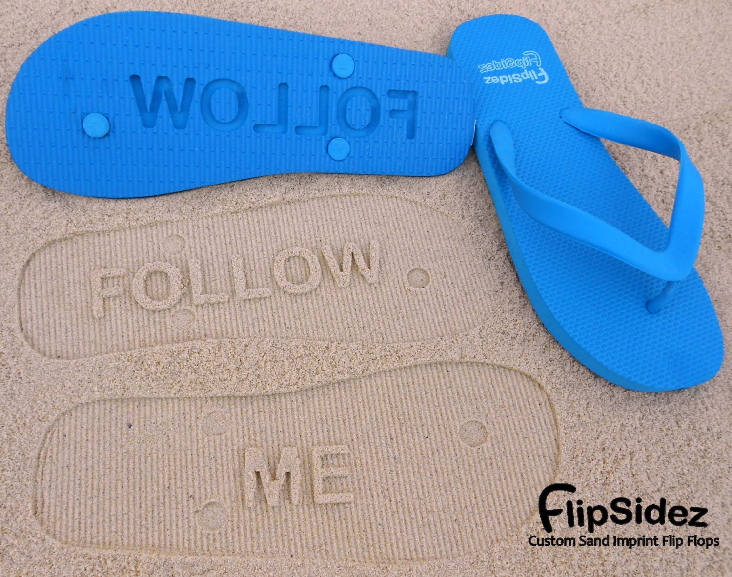 Custom Sand Imprint Flip Flops. Personalize With Your Design. No Minimum Order Quantity :)