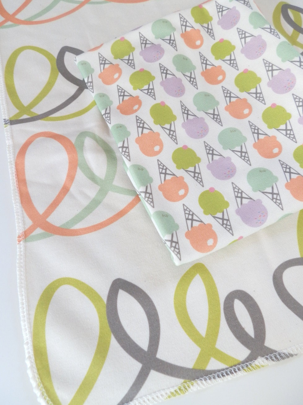 Organic Baby Blanket, Pastel Scribbles, Baby Shower Gift, Little Hip Squeaks Blanket