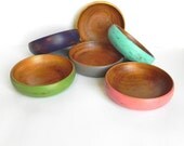 COLORFUL Shabby Chic Bowl Set, Upcycled Salad/Serving Bowls