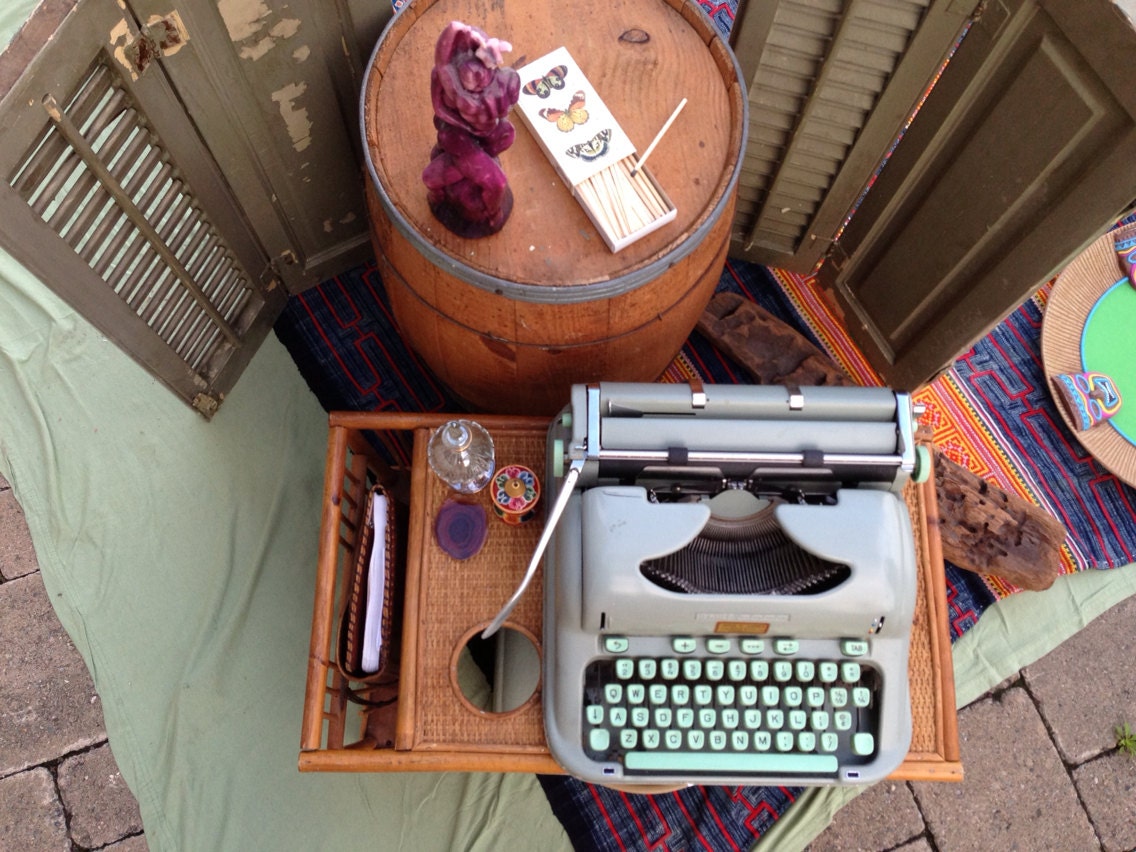 Seafoam Green Hermes 3000 Typewriter - Jack Kerouac- "On The Road"