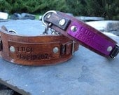Dog ID Tag - Custom Stamped Leather Nameplate