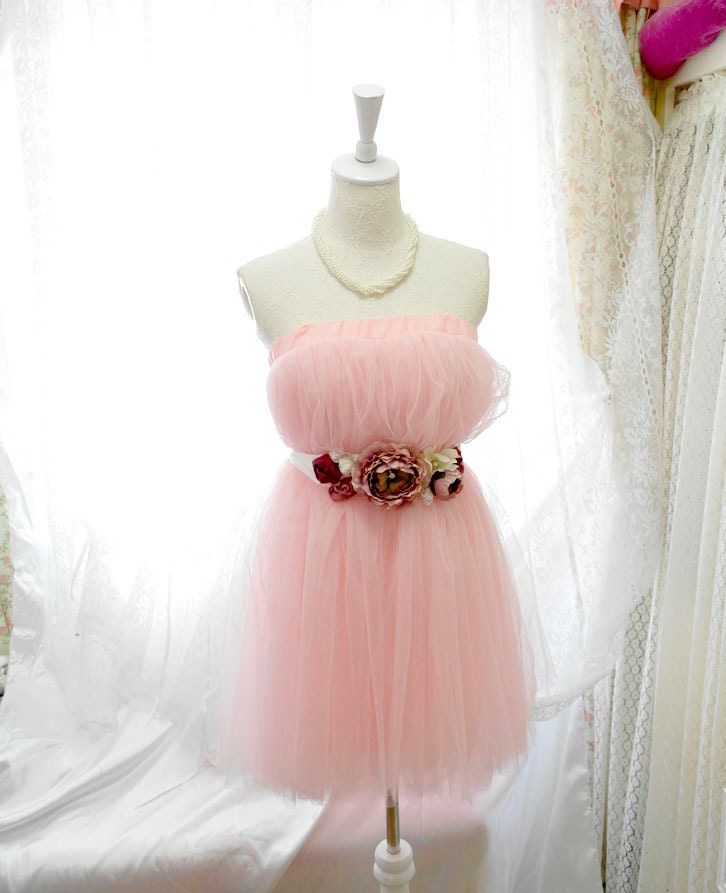 Sweetheart Dreamy ballerina baby pink  tutu tulle puff skirt /dress 2 way
