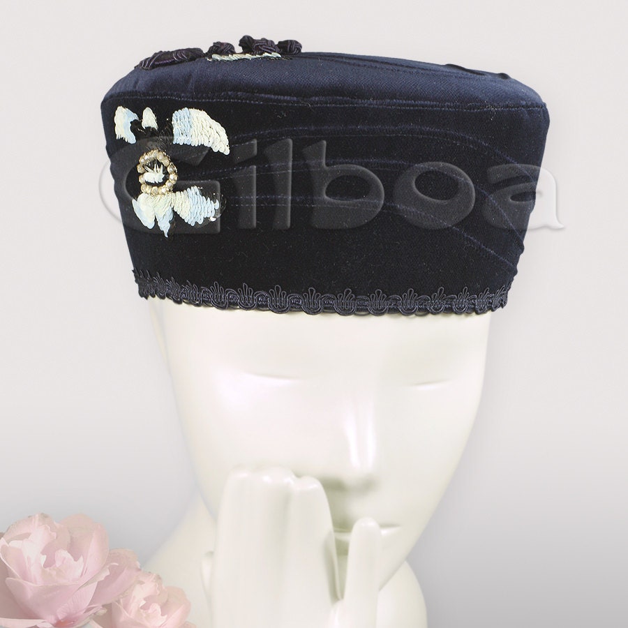 Velvet Pillbox / Cocktail Hat - 'A Night at The Theatre'