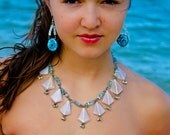Aquamarine and Solar Quartz Earrings
