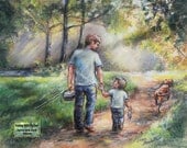 Personalized Fishing Print, Fathers Day, Names added, sports, boy or girl, father son, daughter, child decor  Laurie Shanholtzer