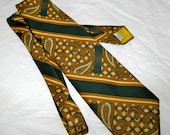 Fab Gold and Avocado Polyester Wide Necktie by beau brummell