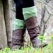 Knitted Boot Cuff  Woman  - Green Short Cable Knit Boot Cuffs. Short Leg Warmers. Crochet Boot Cuffs. Green Legwear