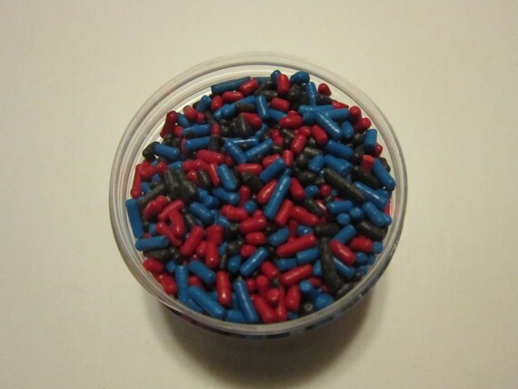 4oz Blue Red & Black Spiderman Train Inspired Cupcake Cake Pop Cookie Jimmie Sprinkles Il_570xn