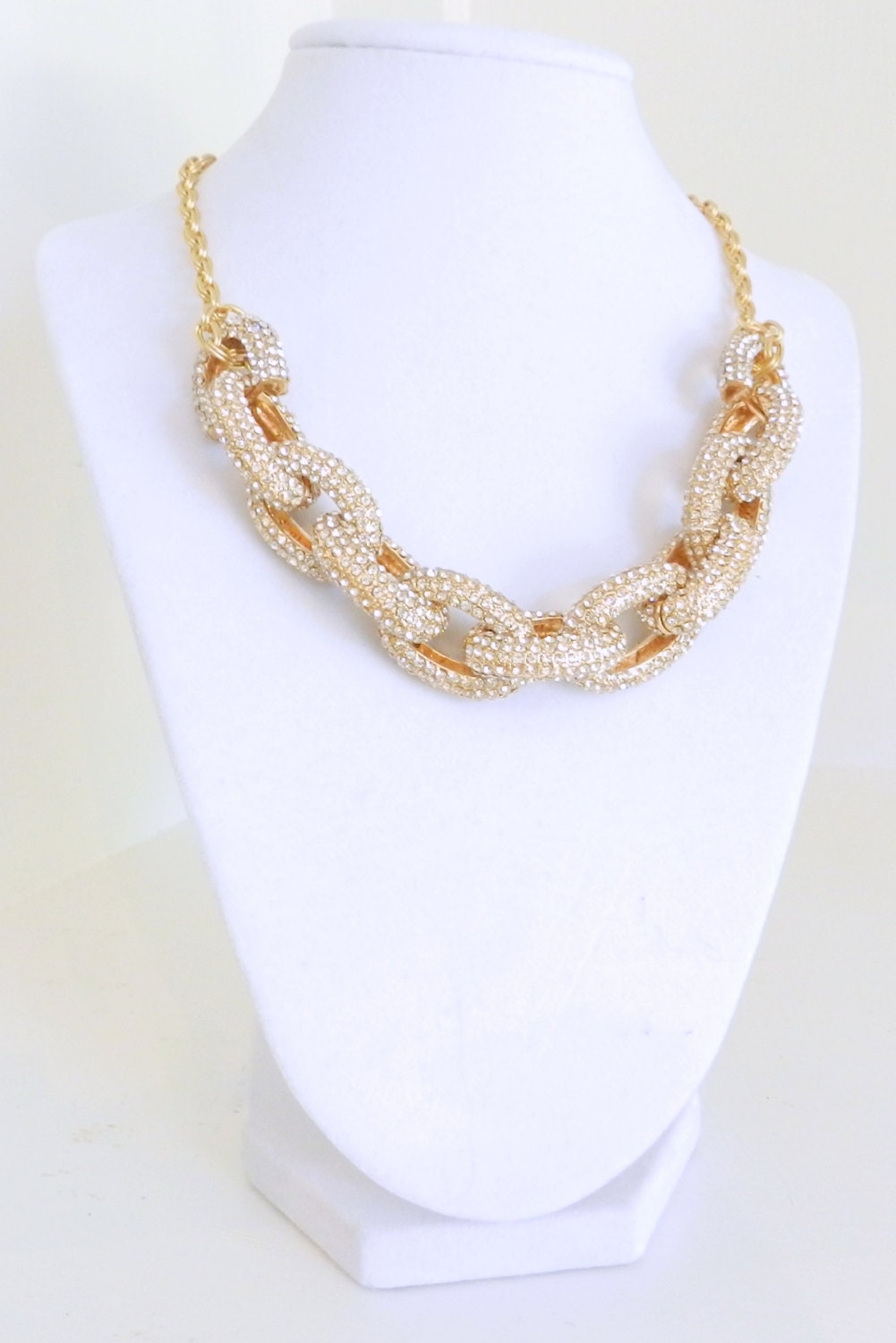 Pave chunky chain necklace