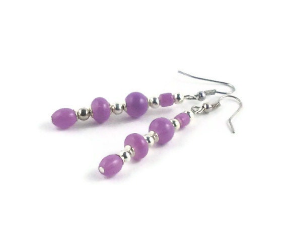 Earrings Lavender Lilac Drop Dangle Earrings