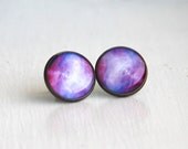 Nebula Jewelry, Space Earrings, Large Stud Earrings, Nerdy Earrings, NASA, Resin Earrings, Fake Plugs
