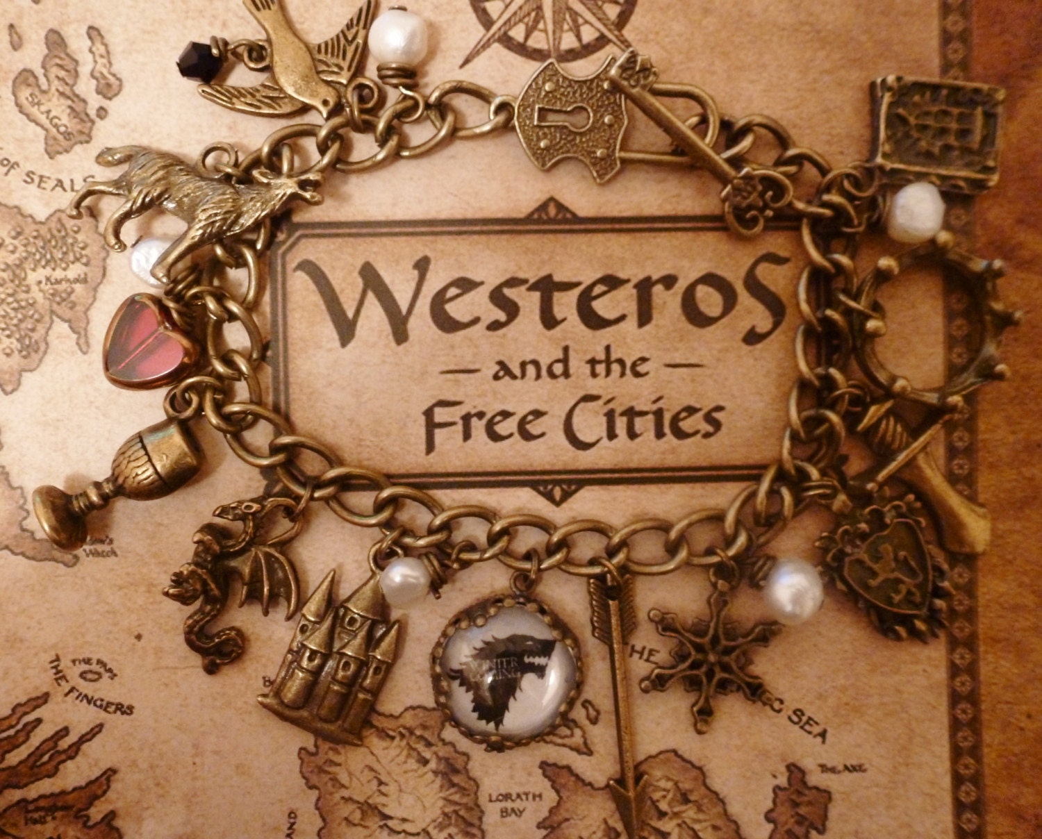Deluxe Vintage style Game of Thrones custom sigil bracelet