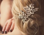 wedding bridal hair comb, bridal headpiece, Miss Nanna rhinestone crystal comb