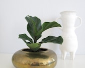 Vintage Hammered Brass Planter