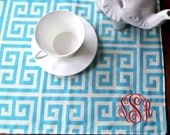Greek Key Motif Monogrammed Placemat
