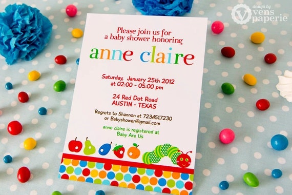 DIY PRINTABLE Invitation Card - Caterpillar Baby Shower Invitation - BS820CA1a1 Il_570xn