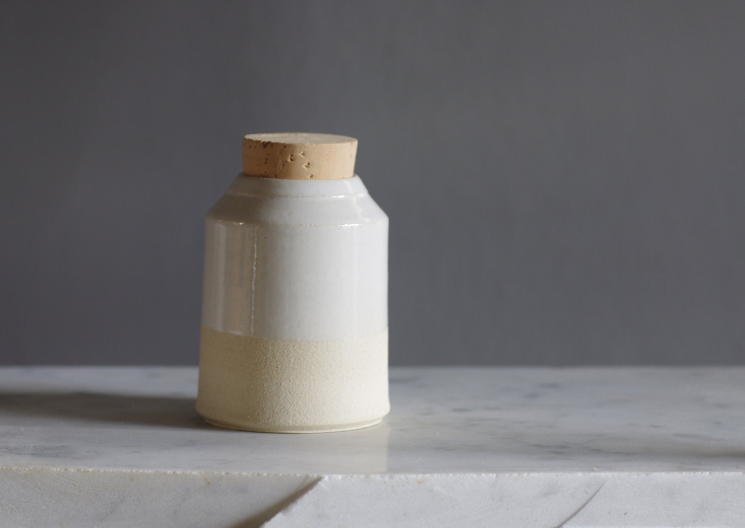 SALE kitchen bottle off white stoneware canister modern pottery minimal ceramic