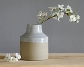 MTO pottery bottle / vase. sand stoneware pottery grey glaze jar modern ceramic container