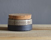 MTO black salt cellar with white glaze. black stoneware pottery. modern kitchen decor minimal style