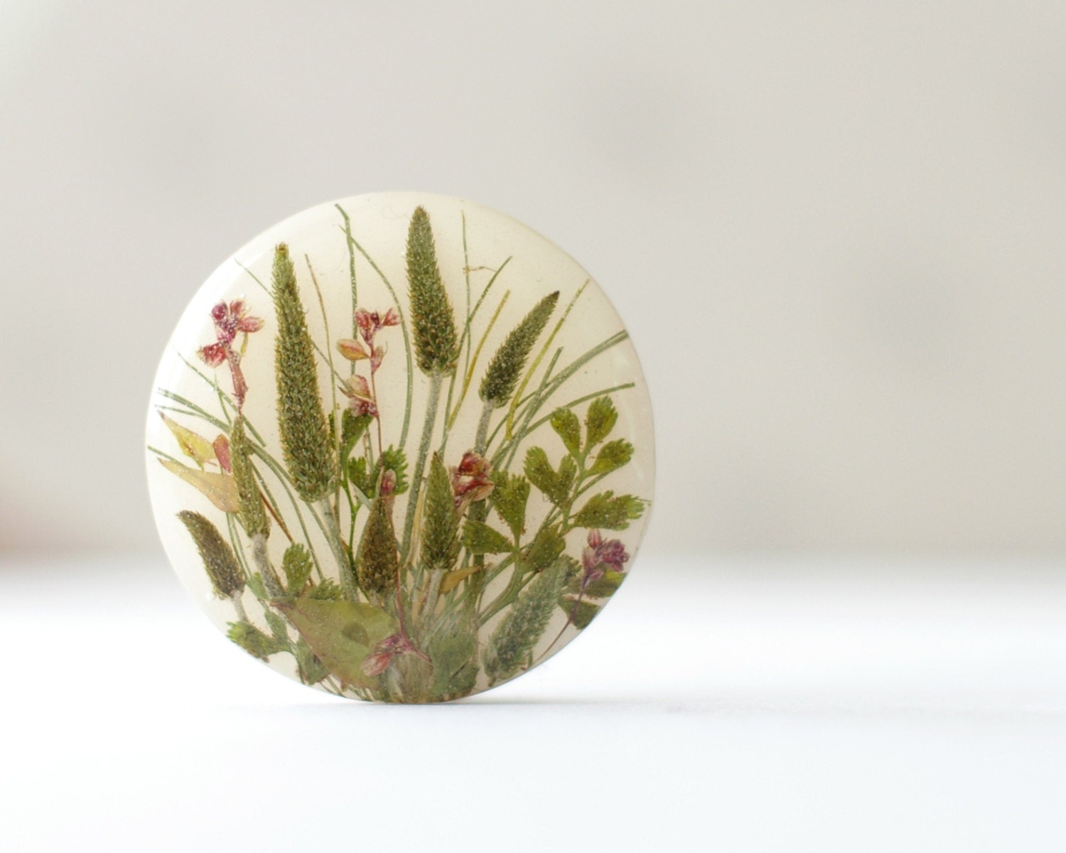 Real plants necklace - OOAK spring handmade jewelry - field grass flowers herbarium mix