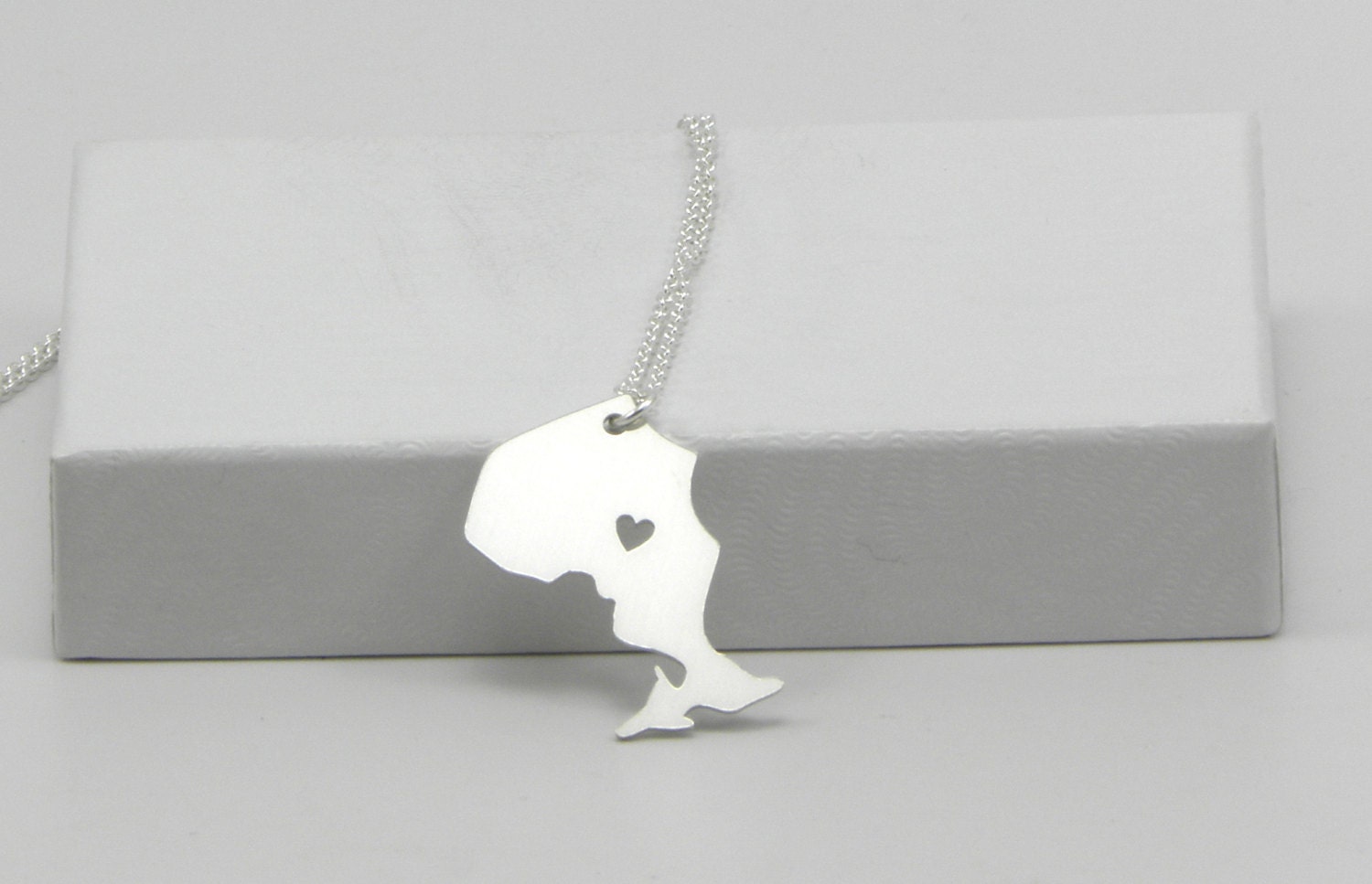 Sterling Silver Love Heart Necklace - Ontario