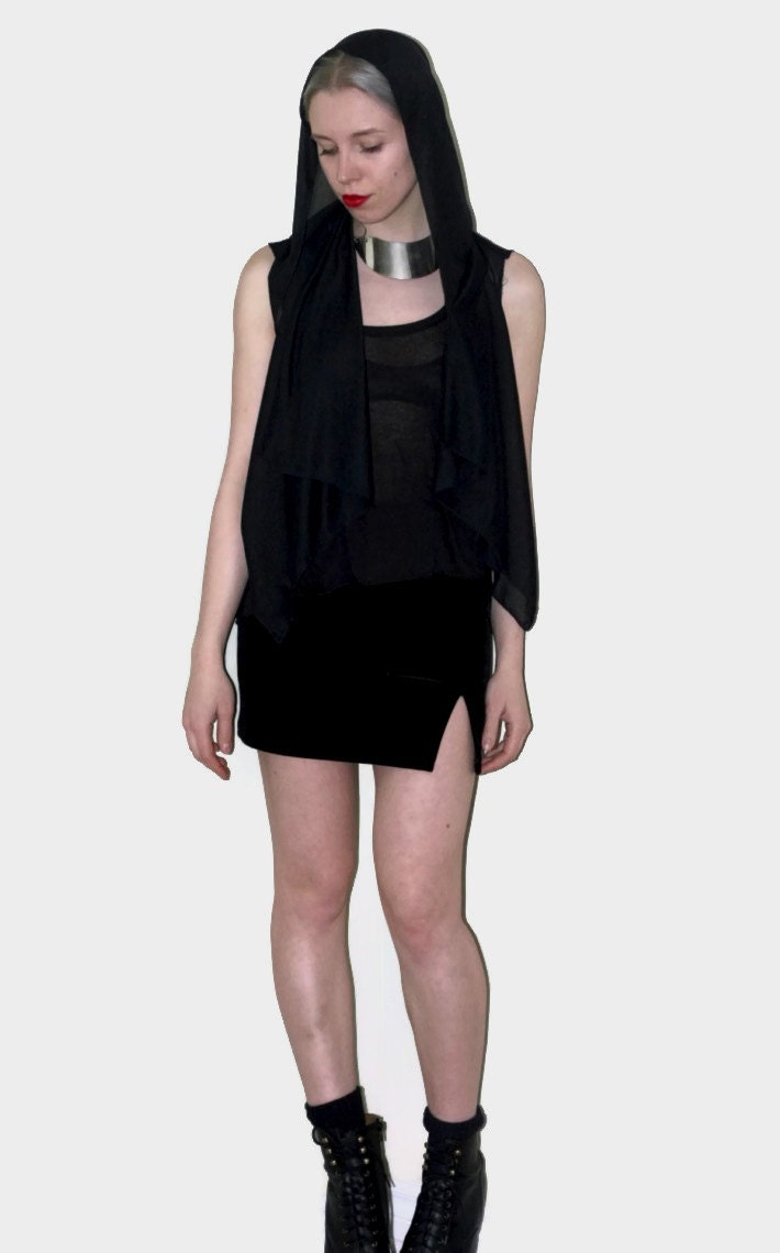 Ready To Ship: NUIT Draped Hooded Vest