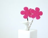 Pink Flower Bobby Pins, Laser Cut Hair Pins, Japanese Yuzen Washi Chiyogami, Gift under 15, Gift for her, Hair Accessories
